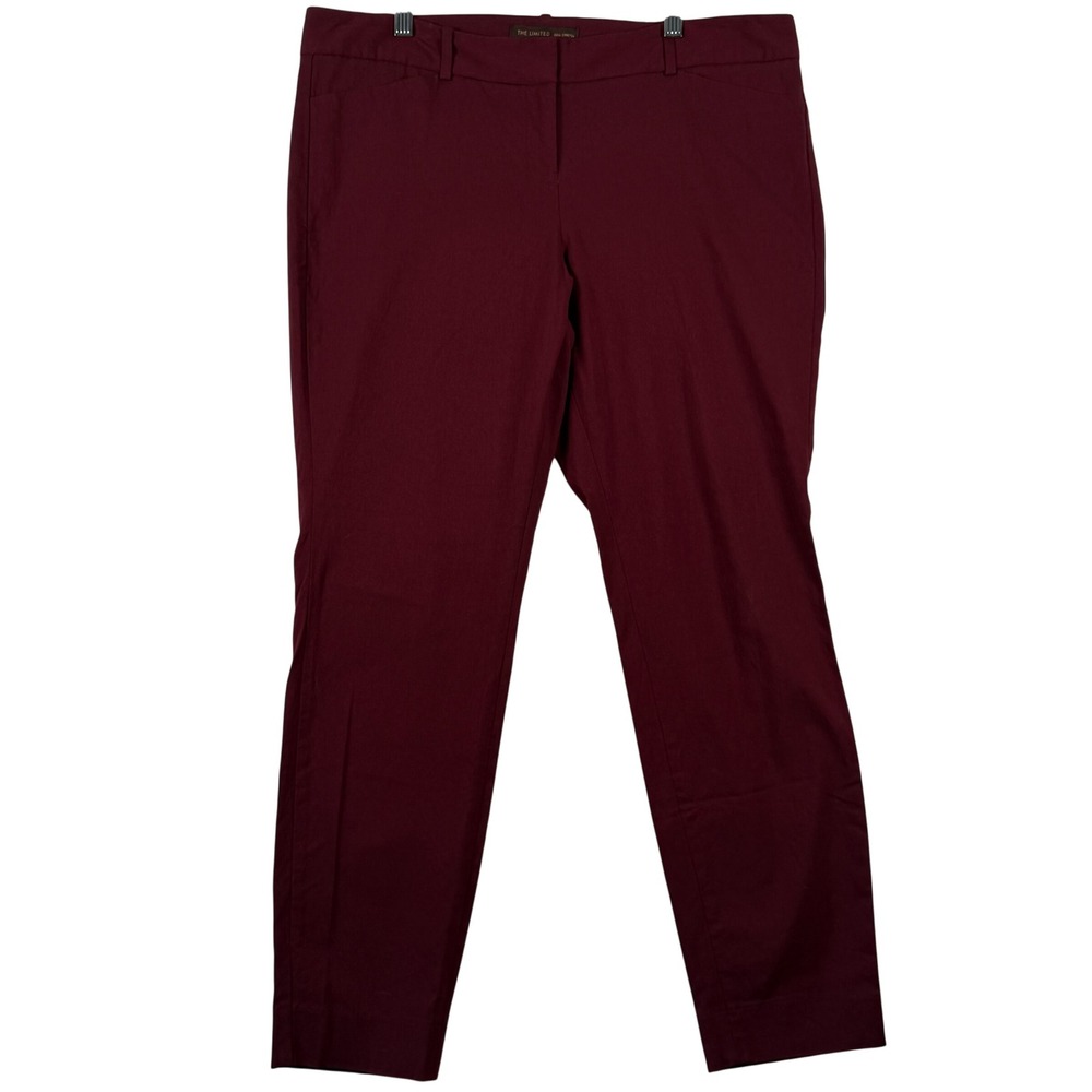 Retro The Limited 14 Stretch Trousers Burgundy Slim Tapered Office Career 37x28